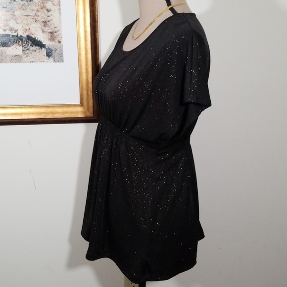 Allen B. Sparkling gold and black tunic top Size M - Picture 4 of 8